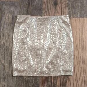 Guess metallic‎ rose mini skirt size 4 New Years Eve
